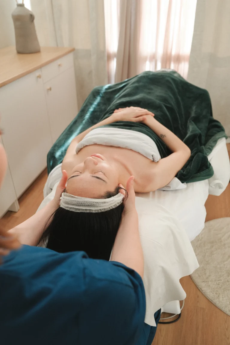 Hands-on facial massage treatment at Topaz Facial Studio