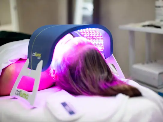Professional LED light therapy treatment at Topaz Facial Studio