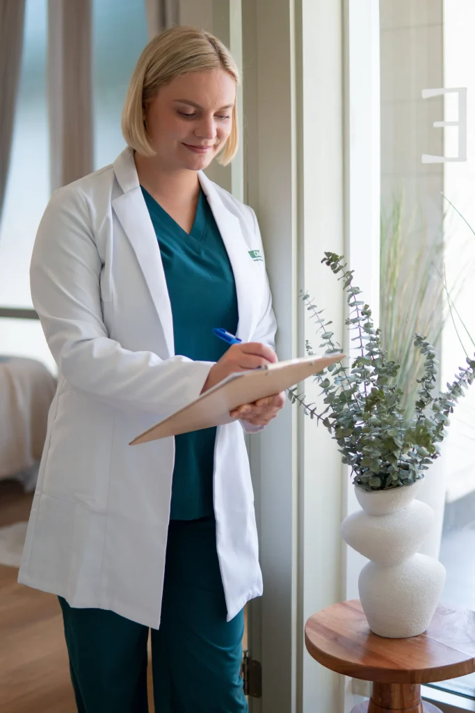 Topaz practitioner reviewing a client treatment plan